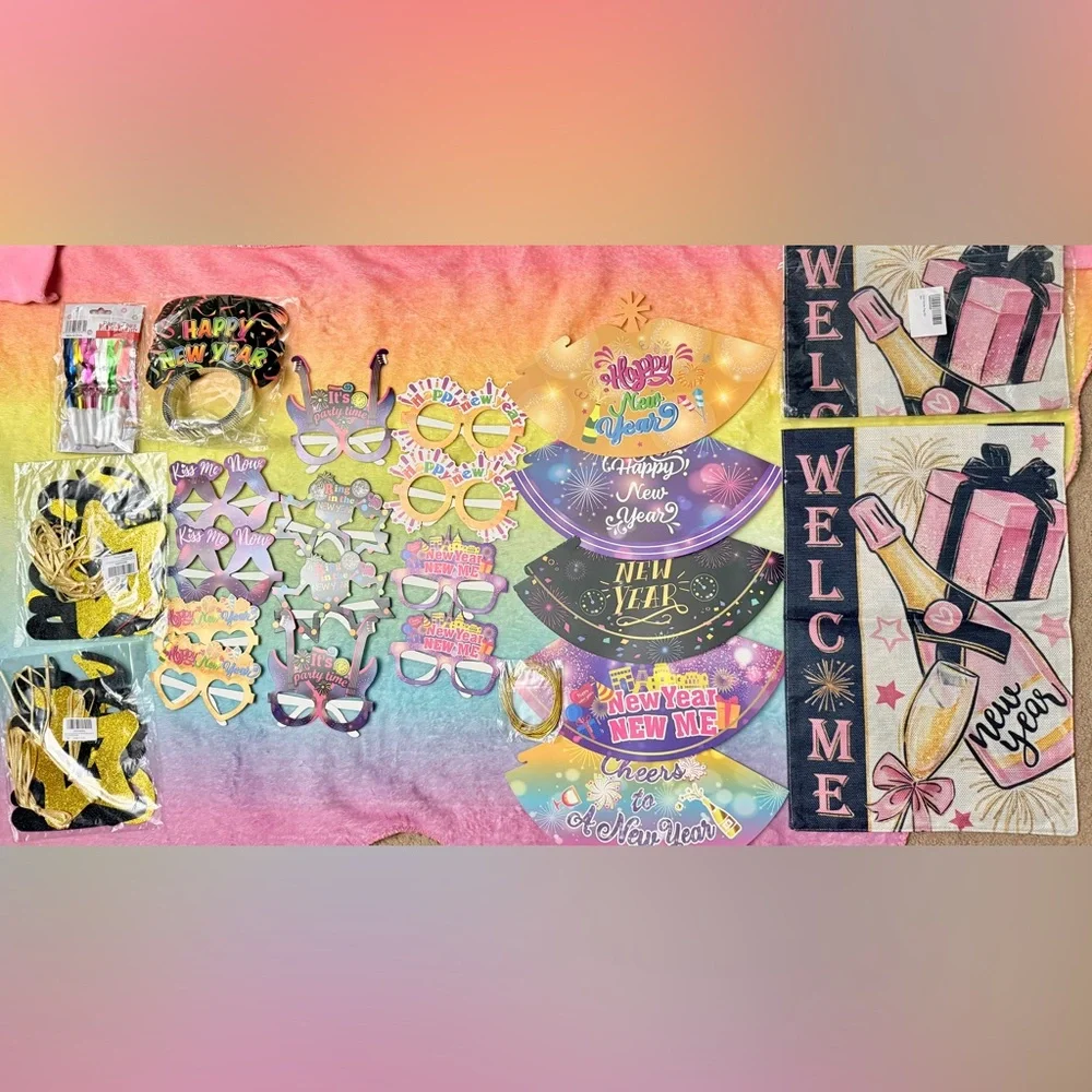 New Year Party Supplies Set - Multicolor